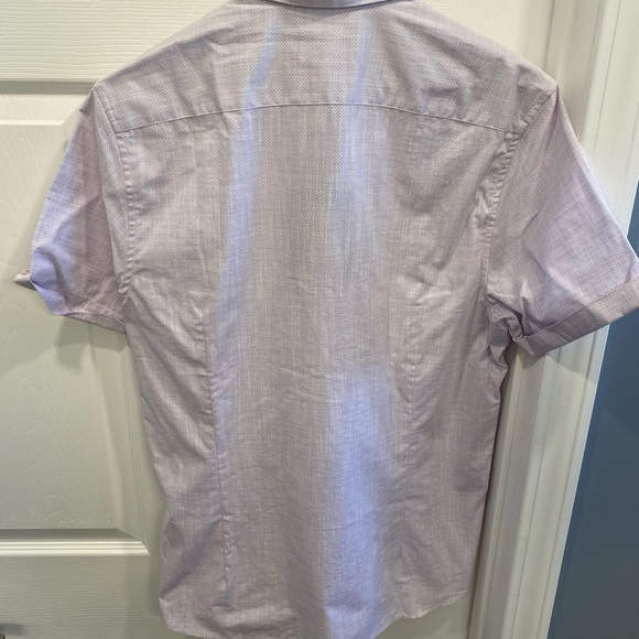 NWT Ted Baker London Micro Dot Short Sleeve Button Up Shirt - Purple - Size 4 - Picture 2 of 5
